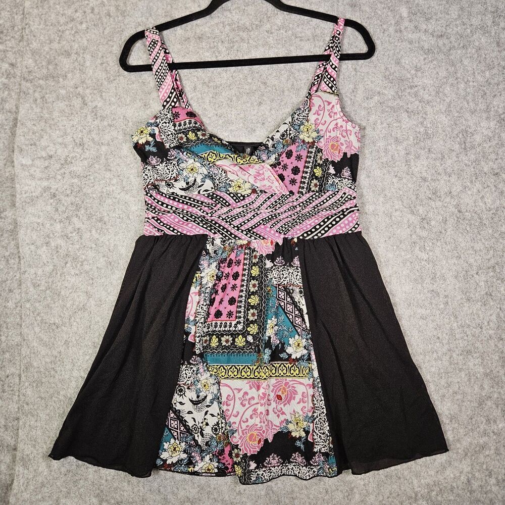 Womens Y2K Patchwork Cami Top Fairy Indie Whimsical Hippie Granola Size Large